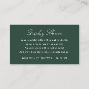 Display Shower Custom Colours Dark Green Enclosure Card