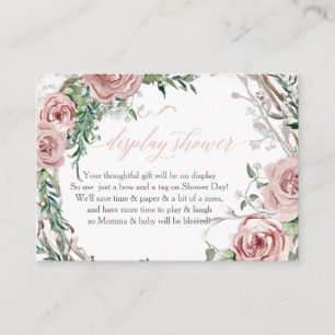 Display Shower Enclosure Boho Blush Rose Wreath Business Card