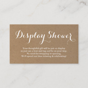 Display Shower Enclosure Card Insert   Rustic