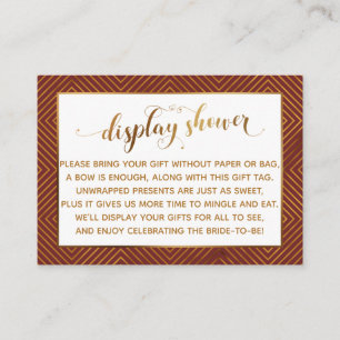 Display Shower Heart Gold Script Burgundy Gift Tag Enclosure Card