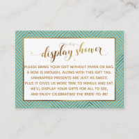 Display Shower Heart Gold Script Tag, Turquoise