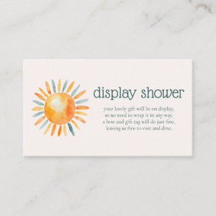 Display Shower Here Comes the Son Baby Boy Shower Enclosure Card