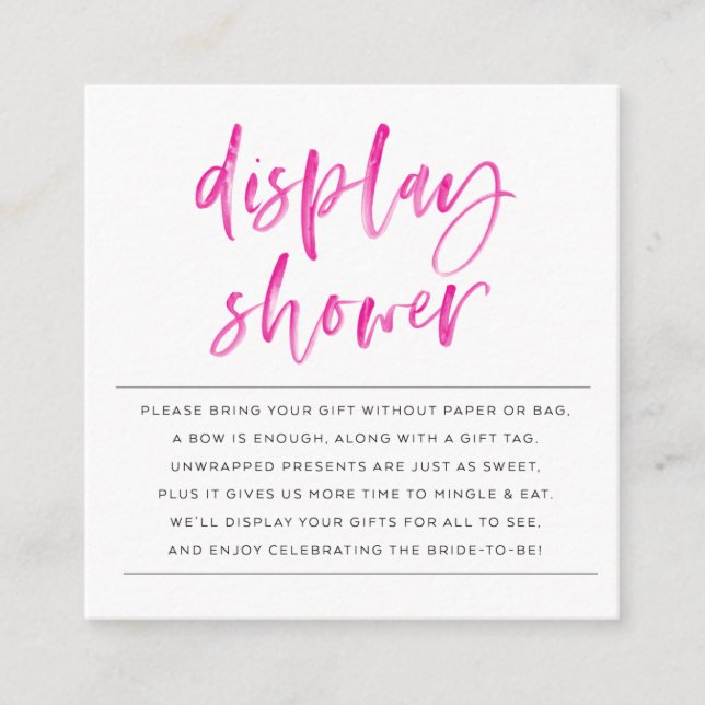 DISPLAY SHOWER - PINK INSERT (Front)