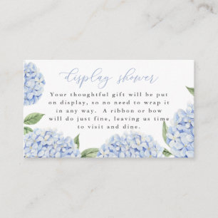 Display Shower, Script, Blue Hydrangea Enclosure Card