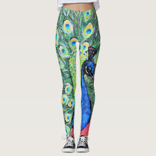 Displaying Peacock Painting Leggings