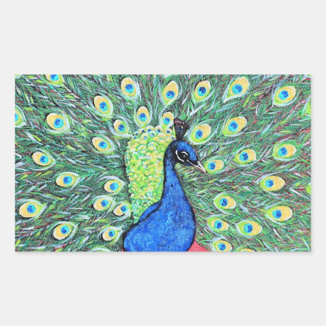 Displaying Peacock Painting Sticker (Front)
