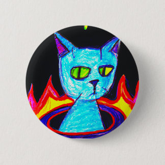 Displeased cat 2 inch round button
