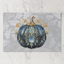 Disposable Beautiful bejeweled blue pumpkin