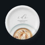 Disposable Bridal Shower Plates Coffee Theme<br><div class="desc">These charming disposable bridal shower plates feature a bottom boarder of a latte. Use the template fields to add your custom text. Order small quantities of bulk wedding and bridal shower paper plates. To see more decorative tableware for your love is blooming bridal shower browse the full collection here: www.zazzle.com/collections/love_is_brewing_coffee_bridal_shower_theme-119790365046617117...</div>