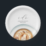 Disposable Bridal Shower Plates Coffee Theme<br><div class="desc">These charming disposable bridal shower plates feature a bottom boarder of a latte. Use the template fields to add your custom text. Order small quantities of bulk wedding and bridal shower paper plates. To see more decorative tableware for your love is blooming bridal shower browse the full collection here: www.zazzle.com/collections/love_is_brewing_coffee_bridal_shower_theme-119790365046617117...</div>