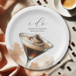 Disposable Bridal Shower Plates Espresso Theme<br><div class="desc">These charming disposable bachelorette party plates feature an espresso martini with the words "I Do" set in script typography. Use the template fields to add your custom text. Order small quantities of bulk wedding and bridal shower paper plates. To see more decorative tableware for your coffee themed bridal shower like...</div>