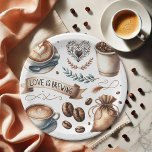 Disposable Bridal Shower Plates Love is Brewing<br><div class="desc">These charming disposable bridal shower plates feature an illustrated coffee theme. Order small quantities of bulk wedding and bridal shower paper plates. Looking for matching items? Browse the full Love Is Brewing Coffee Bridal Shower Collection here: www.zazzle.com/collections/love_is_brewing_coffee_bridal_shower_theme-119790365046617117 If you don't see what you are looking for, message me. I'm always...</div>