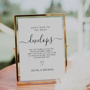 Disposable Camera Sign, Wedding Photo Table Sign