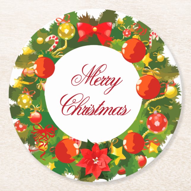 Disposable Christmas Party Coasters (Front)