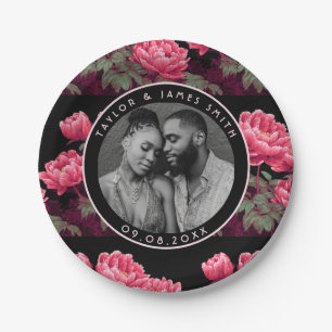 Disposable Peonies Plates For Wedding Keepsake