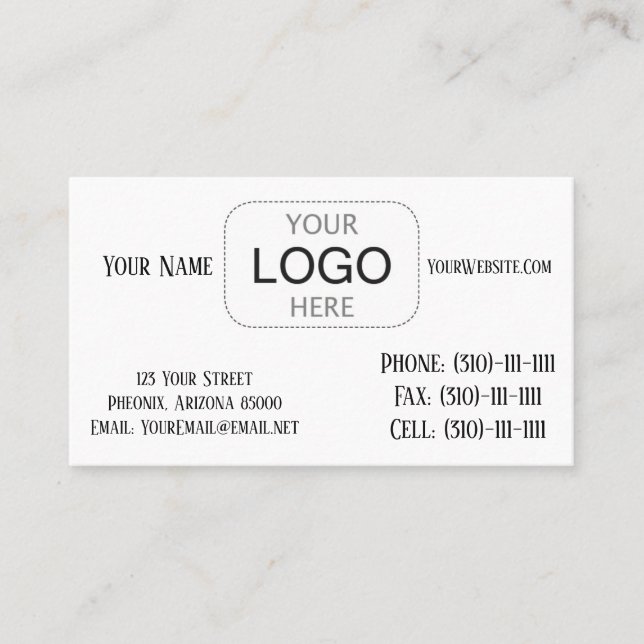 Disposition de carte de visite (Devant)