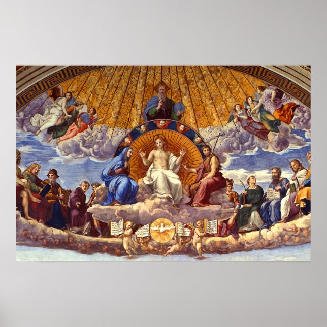 Disputation of the Holy Sacrament by Raphael Poster (Front)