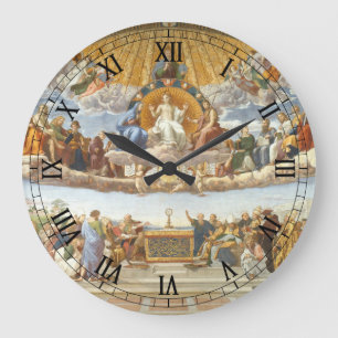 Disputation of the Holy Sacrament, Raphael Sanzio Large Clock