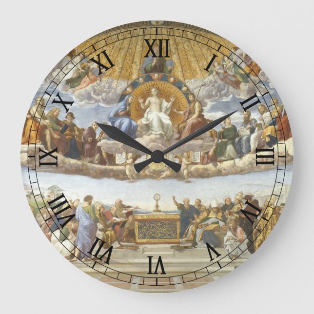 Disputation of the Holy Sacrament, Raphael Sanzio Large Clock (Front)