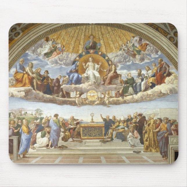 Disputation of the Holy Sacrament, Raphael Sanzio Mouse Pad (Front)