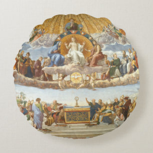 Disputation of the Holy Sacrament, Raphael Sanzio Round Pillow