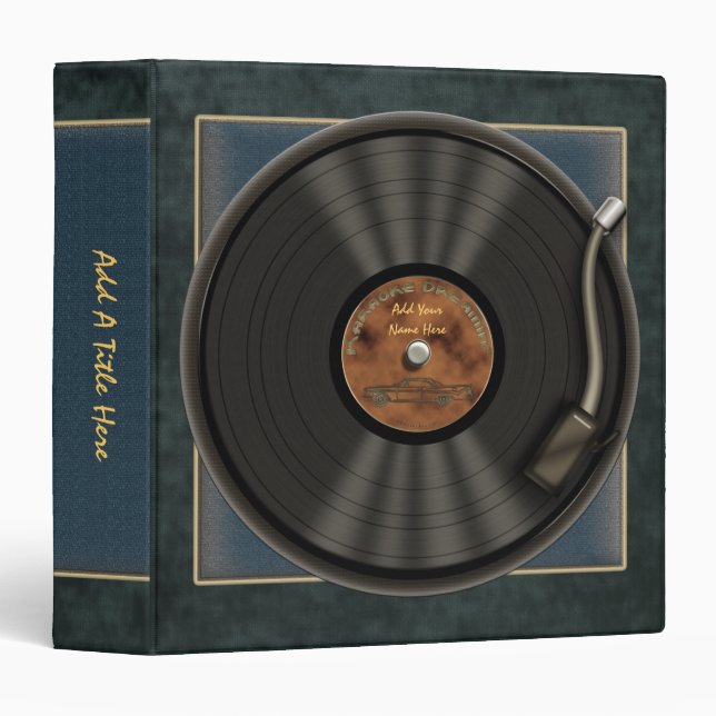 Disque vinyle 1,5" de LP de karaoke classeur (Devant/Côté)