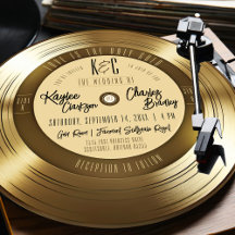 Disque vinyle doré Invitation de mariage unique vi