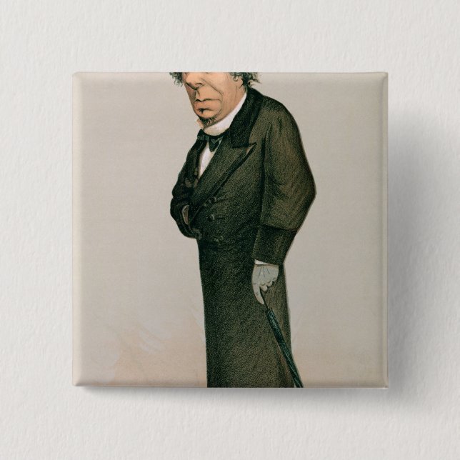Disraeli, Benjamin 2 Inch Square Button (Front)