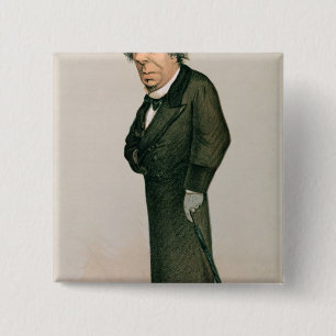 Disraeli, Benjamin 2 Inch Square Button
