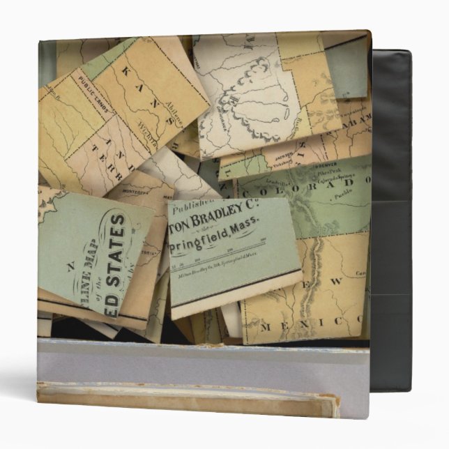 Dissected Outline Map, United States of America Binder (Front/Inside)