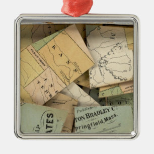 Dissected Outline Map, United States of America Metal Ornament