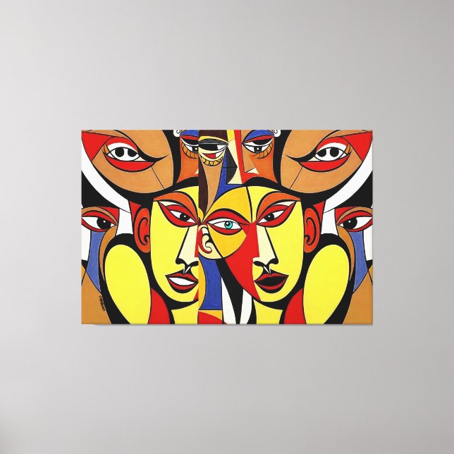 Dissentients, cubism art canvas print (Front)