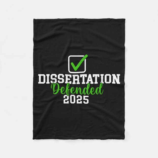 Dissertation defended 2025 for phd edd doctorate fleece blanket (Front)