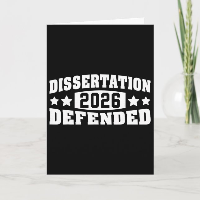 Dissertation Defended 2026 Phd Edd Doctorate Gradu Card (Front)