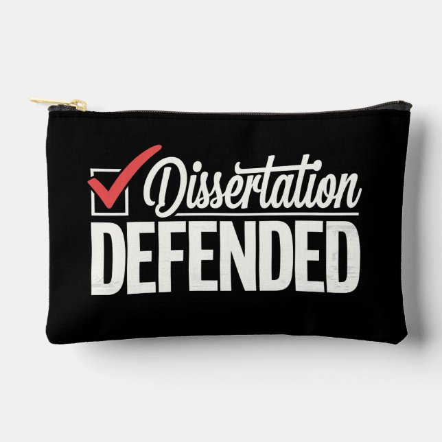 Dissertation Defended PhD Graduate Graduation Accessory Pouch (Front)