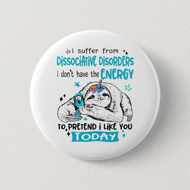 Dissociative Disorders Awareness Month Ribbon Gift 2 Inch Round Button (Front)