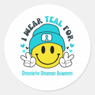 Dissociative Disorders Awareness Ribbon Support  Classic Round Sticker