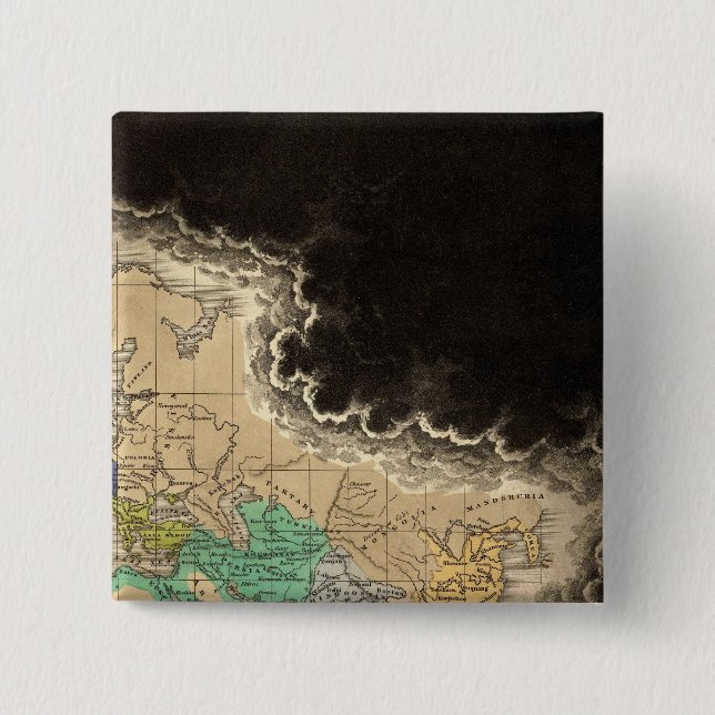 Dissolution of The Empire of Charlemagne 912 AD 2 Inch Square Button (Front)