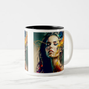 Dissolving Woman Two-Tone Mug, 11 oz  Coffee Mug
