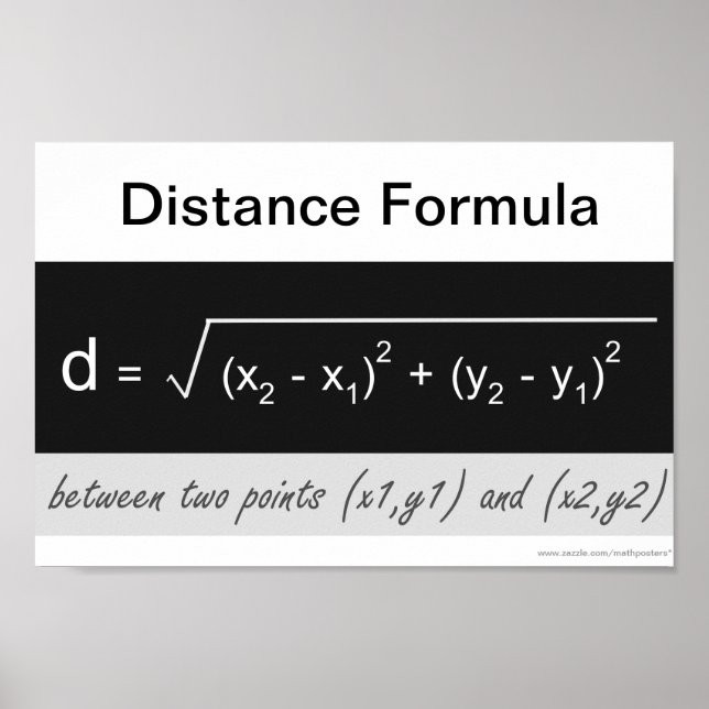 Distance Formula Math Poster (Front)
