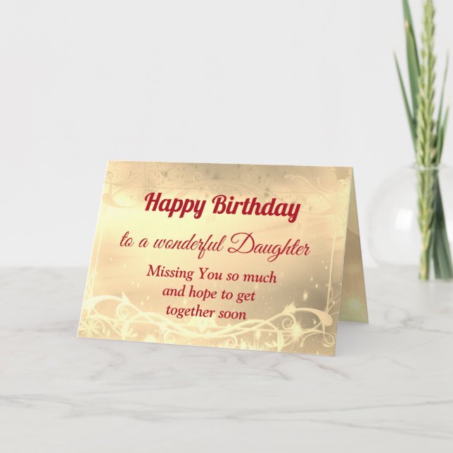 Distance Happy Birthday Daughter Card (Front)