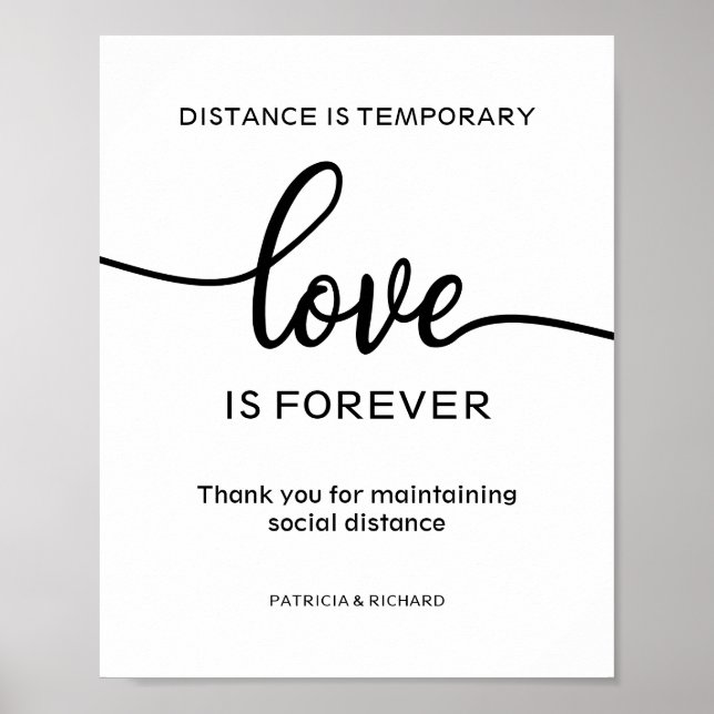 Distance is Temporary Love is Forever Sign (Front)