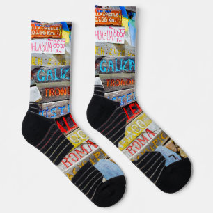Distance sign socks