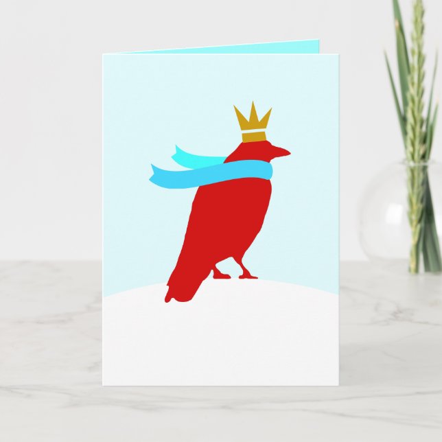 Distancing Crow Holiday Card (Front)