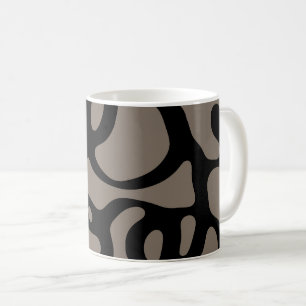 Distant Signals: Abstract Black and Gray Coffee Mug