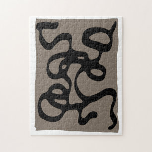 Distant Signals: Abstract Black & Gray Jigsaw Puzzle