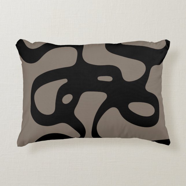 Distant Signals: Abstract Black & Grey Accent Pillow (Front)