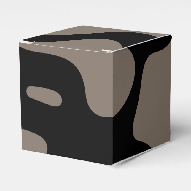 Distant Signals: Abstract Black & Grey Favor Box (Front Side)