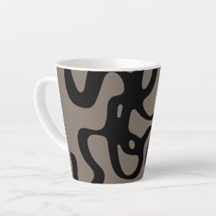 Distant Signals: Abstract Black & Grey Latte Mug