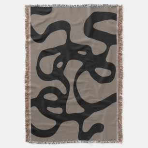 Distant Signals: Abstract Black & Grey Throw Blanket